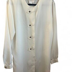 Susan Hutton Women's Blouse Size 12 Long Sleeve Button Up Polyester